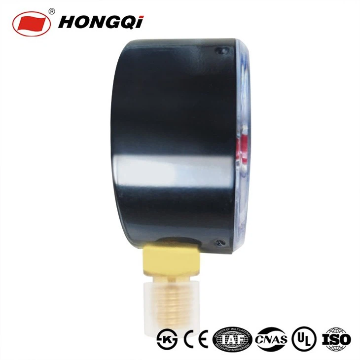 Utility Brass Pressure Gauge in Steel Housing